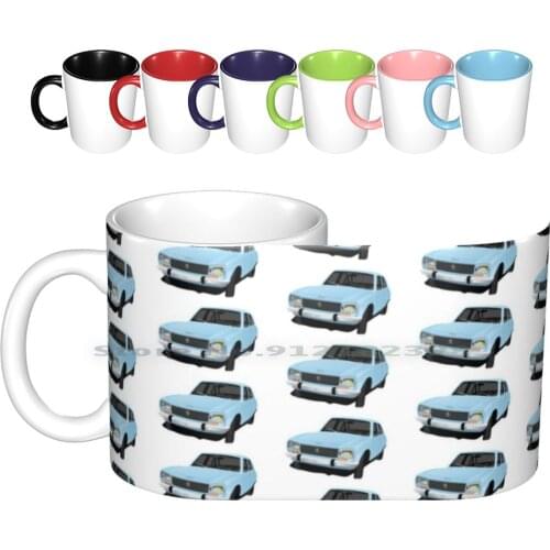 504 Light Blue Illustration Ceramic Mugs Coffee Cups Milk Tea Mug 504 504 Classic France Automobile Auto Car 60s 70s 80s