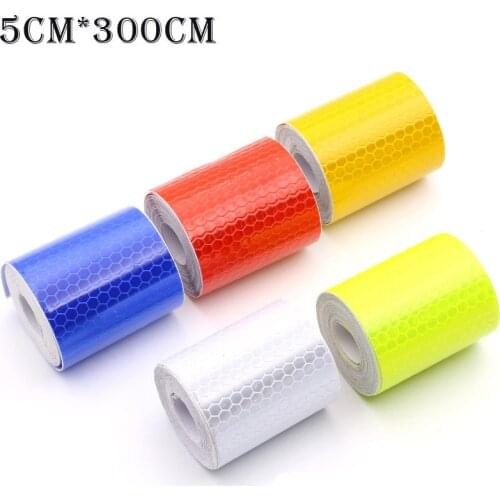 CHIZIYO 5x300cm Red White Blue Yellow Reflective Strip Car Stickers Reflector Trucks Motorcycle Safety Warning Reflective Tape