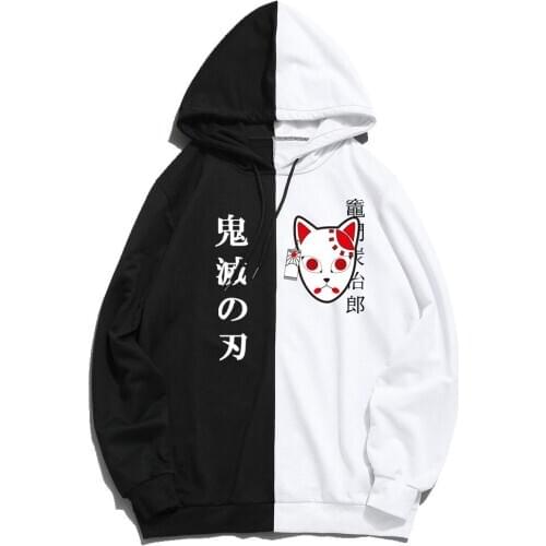 Japanese Anime Demon Slayer Hoodie Printing The Sharingan Double Color Hoodies Pullover Sweatshirt Spring Autumn Thin Clothing