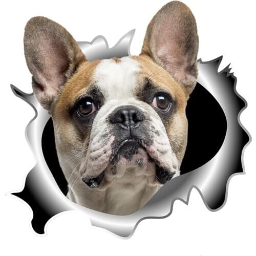 Three Ratels C518 French bulldog 3D Dogs car sticker wall stickers for Kitchen cabinet laptop creative Decal