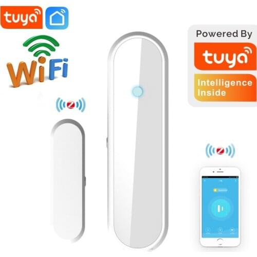 Tuya Smart WiFi Door Sensor Door Open / Closed Detectors Magnetic Alarm Detector Compatible With Alexa Google Home Tuya APP