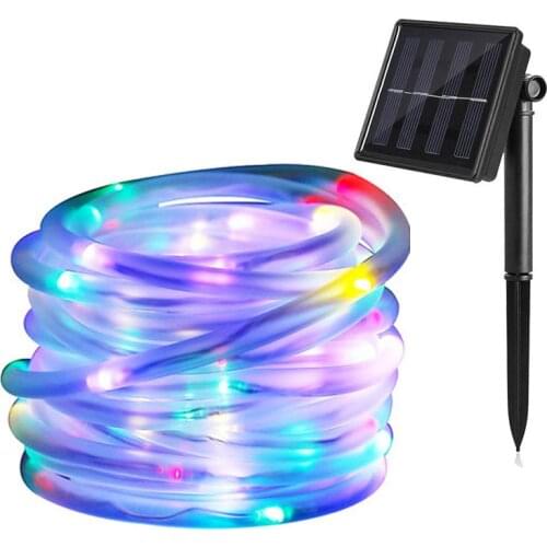 22M/12M LED Outdoor Solar Lamps 200/100 LEDs Rope Tube String Light Fairy Holiday Christmas Party Solar Garden Waterproof Lights