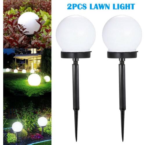 2pcs LED Solar Power Outdoor Garden Path Yard Ball Light Lamp Lawn Road Patio Garden Courtyard Lawn Road Ground Light