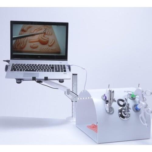 Laparoscopy surgery simulation training device with Straight rod endoscope train model and needle holder tools