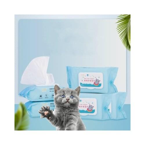 80 Pet Wet Wipes, Dogs and Cats Sterilization, Disinfection, Ear Wipes, Tear Traces, Wet Wipes, Eye Cleansing and Care Wipes