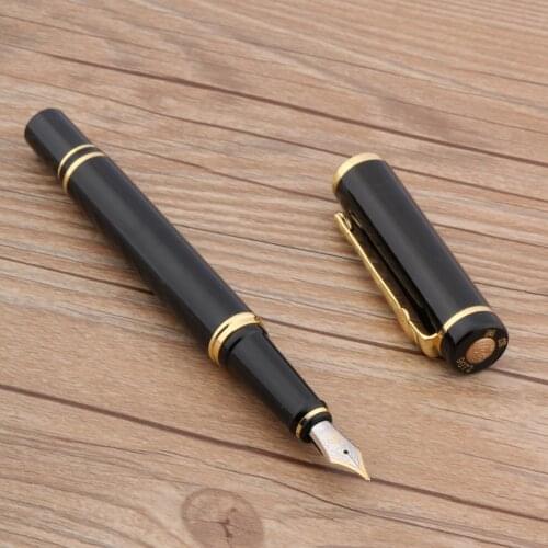 High Quality Brand Hero 9072 Metal Fountain Pen Golden Black Business Office School Supplies Writing