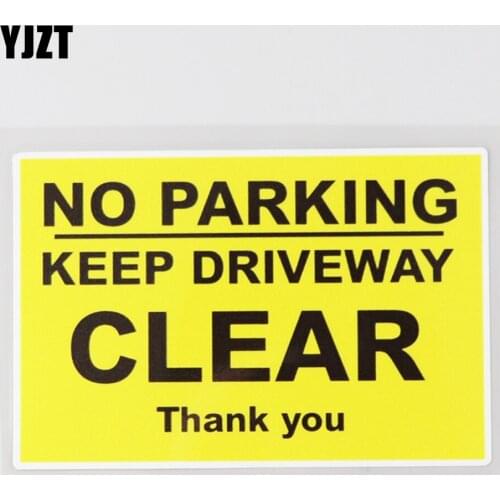 YJZT 12.4CM×8.1CM NO PARKING Keep Driveway Clear Car Sticker PVC Decal12C-0536