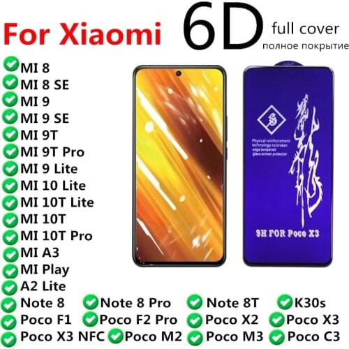 Rinbo Screen Protector Glass For Xiaomi A2 K30s Note MI A3 Play 8 8T 9 9T 10 10T Pro Lite SE Poco F1 X2 X3 M2 M3 F2 Screen Film