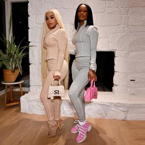 Fashion Two Piece Set Tracksuit Women Sport Clothes Joggers Sweat Suits 2 Peice Set Women Matching Sets