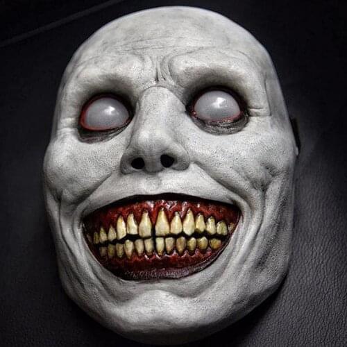Creepy Halloween Face Cover Grinning Demon Scary Cosplay Halloween Headgear Clown Prop Cosplay Costume Party Decoration