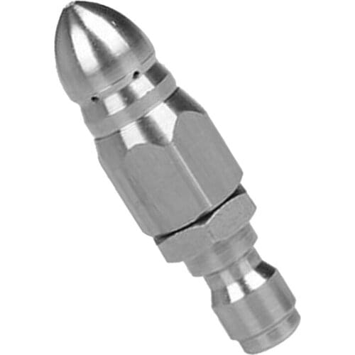 1/4inch Stainless Back Wear Resistance Steel Pressure Washer Drain Sewer Cleaning Pipe Jetter Spray Quick Plug Drain Hose Nozzle