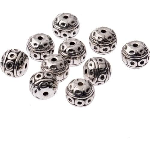 10 Pieces Lots Hollow Out Shape Metal Beads Charm Making Bracelet DIY Beads Accessorie Handmade Round Beads BD238