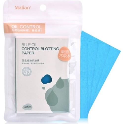 100 Pcs Blue Oil Control Oil Absorbing Paper Film Tissue Makeup Blotting Paper Facial Cleaner Facial Beauty Tools