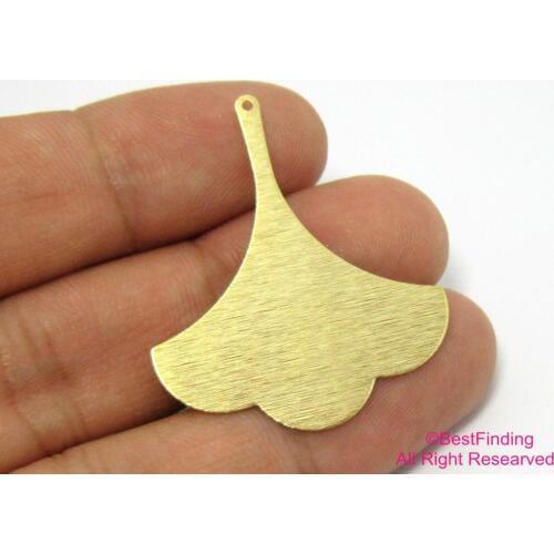 30pcs Brass pendant 37x31mm Brass ginkgo leaf charms 1 Hole R409