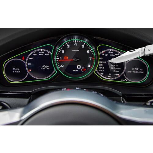 3pcs Car Interior Accessories Dashboard Meter Cover instrument Screen Protection Sticker Film for Porsche New Cayenne 2018