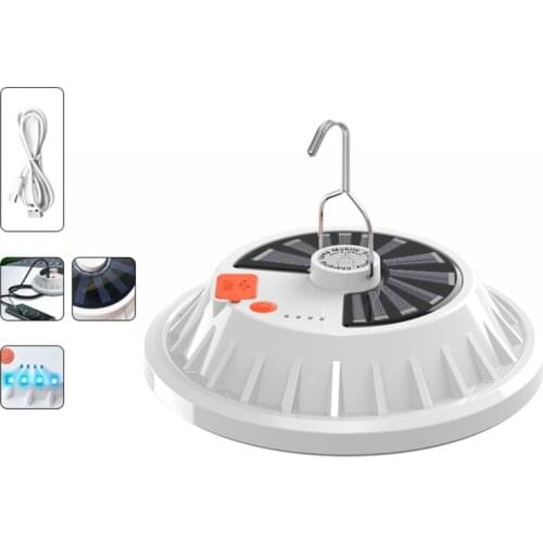 30/60/120LEDs Solar Charging Flying Saucer Lamp LED High Bay Light Ceiling Lamp with Hook for Warehouse Garage Lighting