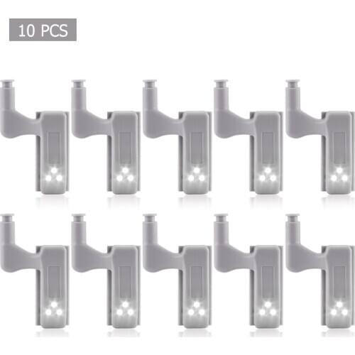 30Pcs LED Night Light Cabinet Hinge Lamp Kitchen 0.3W Cupboard Closet Wardrobe Door Inner Hinge LED Sensor