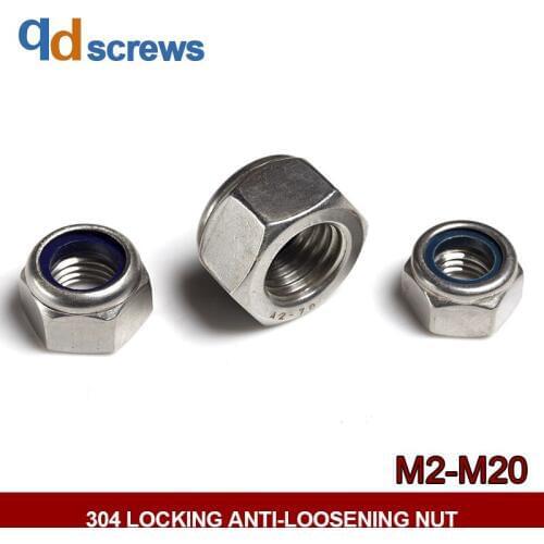 304 316 M2M2.5M3M4M5M6M8M10M12M14M16M18M20 stainless steel locking nut anti-loosening nut DIN985