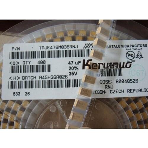 50pcs /lot TAJE476M035RNJ TAJE476M035 SMD 35V 47uF 20% 2917 476M035 476V