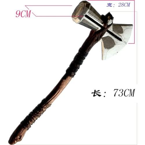73cm Axe Storming Hammer Cosplay Weapons Movie Role Playing Thunder Hamme PU Model