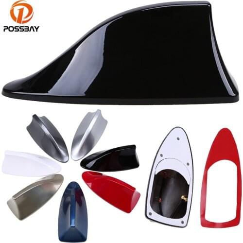POSSBAY Shark Fin Antenna Car Roof Radio AM/FM Signal Auto Aerials Cover for Mini Cooper Citroen Suzuki Swift VW BMW Audi Honda
