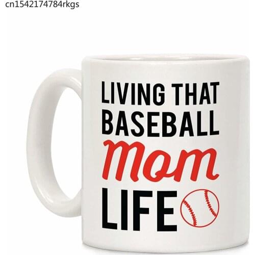Living That Baseball Mom Life White 11 Ounce Ceramic Coffee Mug