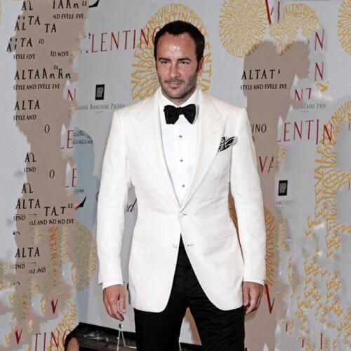 White Classic Men Wedding Suits Elegent Costume Homme Custom Made Wide Peaked Lapel Ternos 2Piece Best Man Blazer Jacket Pants