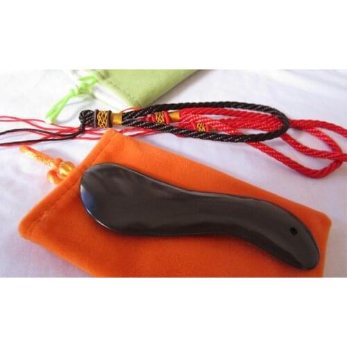 Free shipping! gift beauty chart Wholesale & Retail Black Bian Stone S shape Massage Guasha Board health care product (120x33mm)