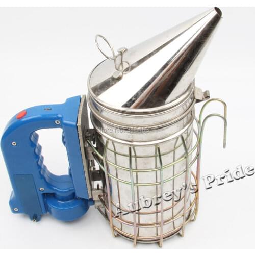 Free Shipping Hand or Electric Motor Battery Drive Bee Hive Smoker Stainless Steel Heat Shield Beekeeping Equipment