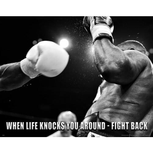 Boxing Gym Motivational Fight Back Life Quote Art Silk Poster Print 24x36inch