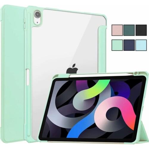 For iPad Air 4 Case 2020 Tri-Fold PU Leather Stand Cover Tablet Shell For Funda iPad Air 4 2020 Case with Pencil Holder