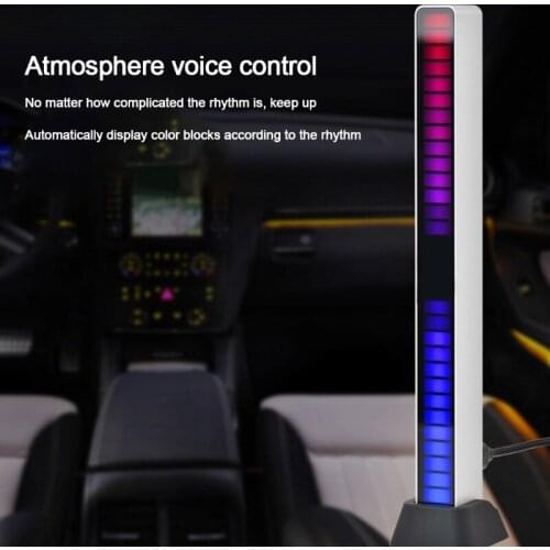 Decorative LED Strip Atmosphere Light Car Ambient Spectrum Light Music Rhythm Pickup Lamp Voice Colorful Lantern Tube