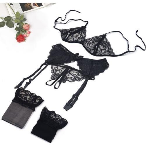 4 Colors Langerie Open Bra Panties Erotic Sexy Lingerie Babydoll Women Costumes Underwear Babydoll Fishnet Dress Lenceria Mujer