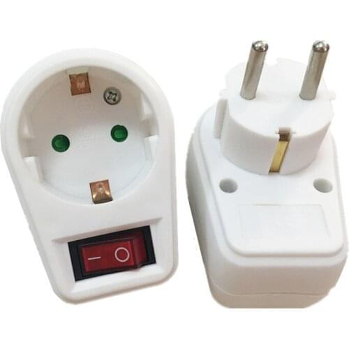 2PCS European conversion plug German conversion socket With independent switch