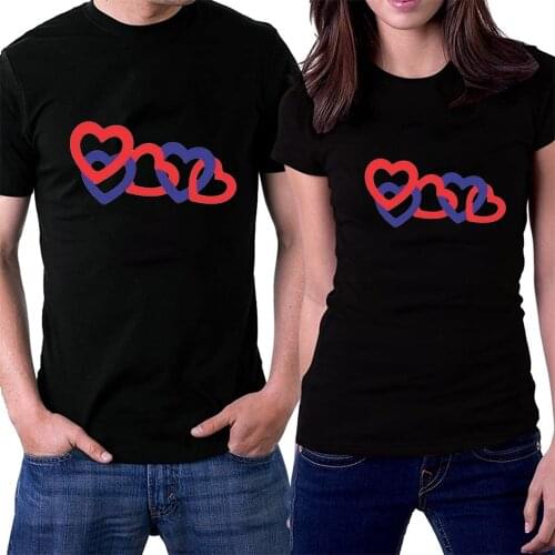 Couple T Shirt For Boyfriend And Grilfriend Love Short Sleeve Sweet Tee Shirt Femme 2021 Valentines Day Fashion Tops HLI8