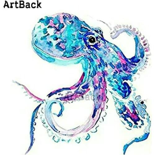 ArtBack full square drill diamond painting watercolor octopus 5d full square drill mosaic 3d diamond embroidery decoration