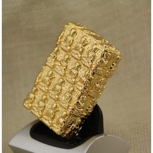 Kerosene Lighter Luxury Retro Thousand Buddha 3D Embossed Windproof Cigarette Lighter Cigar Accessories Mens Gift