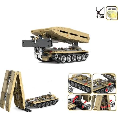 KY10006 Military Type 84 Tank Erecting Vehicle Building Blocks Assembling Toys For Children