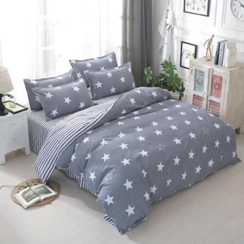 Fashion Brand Cartoon Star Printed Bedding Set Bed Linen Set Include Duvet Cover Bed Sheet Pillowcase Twin Full Queen King Size