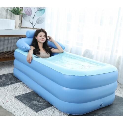 Adult Inflatable Bathtub Folding Bathtub Family Bathing Bath Mobile Courtyard Balcony Thermal Bath