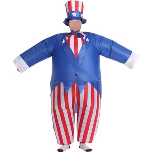 American Independence Day Uncle Sam Halloween Adult Cosplay Inflatable Suit Festive Party Clothing Set Carnival Party