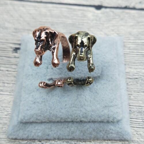 New Vintage Retro Labrador Retriever Rings Classic Adjustable Labrador Retriever Rings Women Animal Pet Dog Jewellery