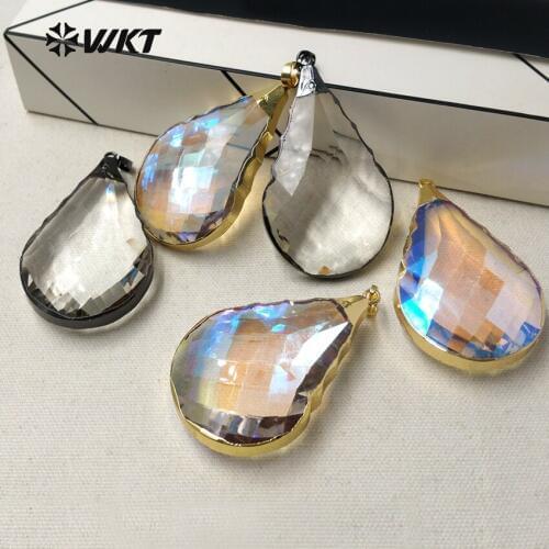 WT-P1286 WKT Wholesale Fashionable For Lady Decorate Necklace Jewelry Teardrop Shape Elegant Natural Stone Pendant