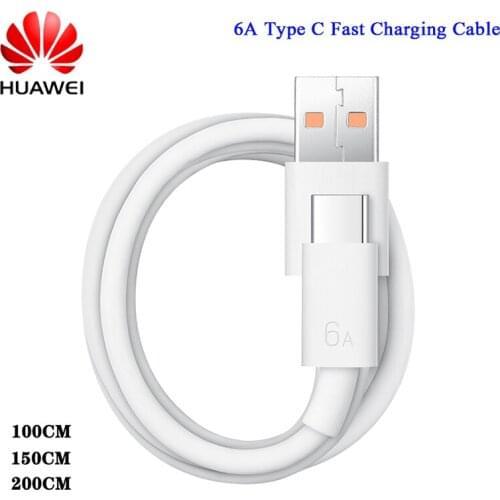 1/1.5/2M Type C Cable Original Huwei 6A Super Fast Charging Sync Line For Huawei P40 P30 P20 Pro Nova 8 se Honor 30 S V30 10X V9