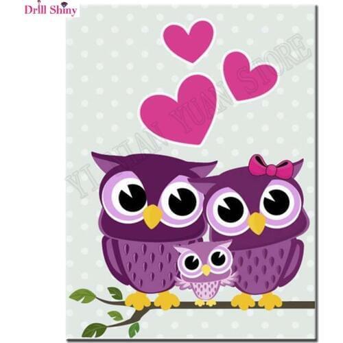 Full embroidery 5D DIY Diamond Painting owl Animal 3D Rhinestone Embroidery diamond pattern Cross Stitch Gifts Mosaic decor