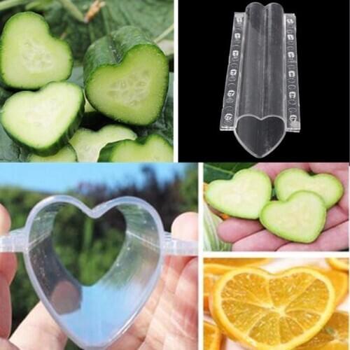 Clear Heart-shaped Garden Vegetables Cucumber Growth Forming Mold Shaping Tool
