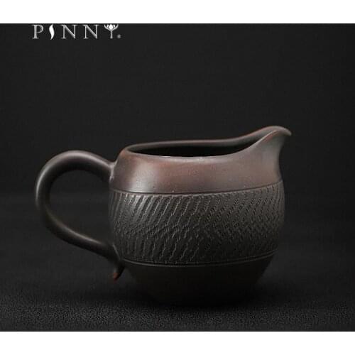 PINNY Purple Pottery Vintage Cha Hai Retro Ceramic Matte Fair Cup Chinese Kung Fu Drinkware Jump Knife Process Tea Service