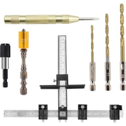 Handle Punching Locator Multifunctional Woodworking Aids Furniture Handle Drilling and Opening Artifact