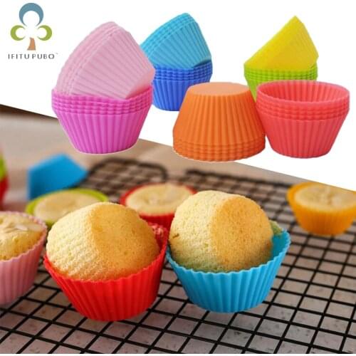 6Pcs Muffin Cupcake Silicone Cups Cake Forms Cupcake Liner Baking Muffin Box Cup Case Party Tray Cake Mold Decorating Tools GYH