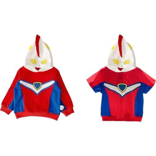 Boys Hooded Sweater Children Spring Autumn Cartoon Long Sleeve Sweatshirts Kids Short Sleeve T-shirt Baby Boy Fashion Top 1-7 Y